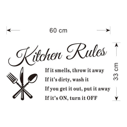 Kitchen Rules Wall Sticker Decal