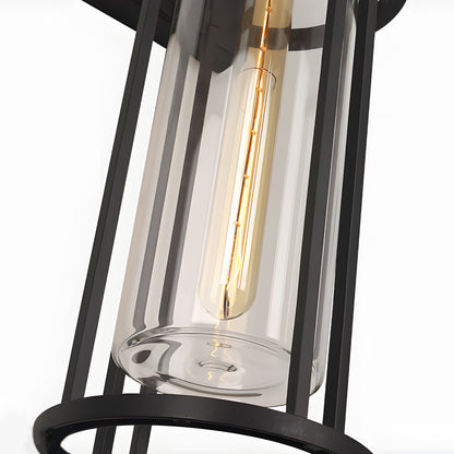 Waterproof Black Outdoor Wall Sconce Light Glass Lampshade Design