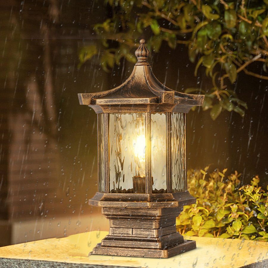 [Open-Box]Lantern Pillar Lights European-Style Vintage Outdoor Pier Mount Light