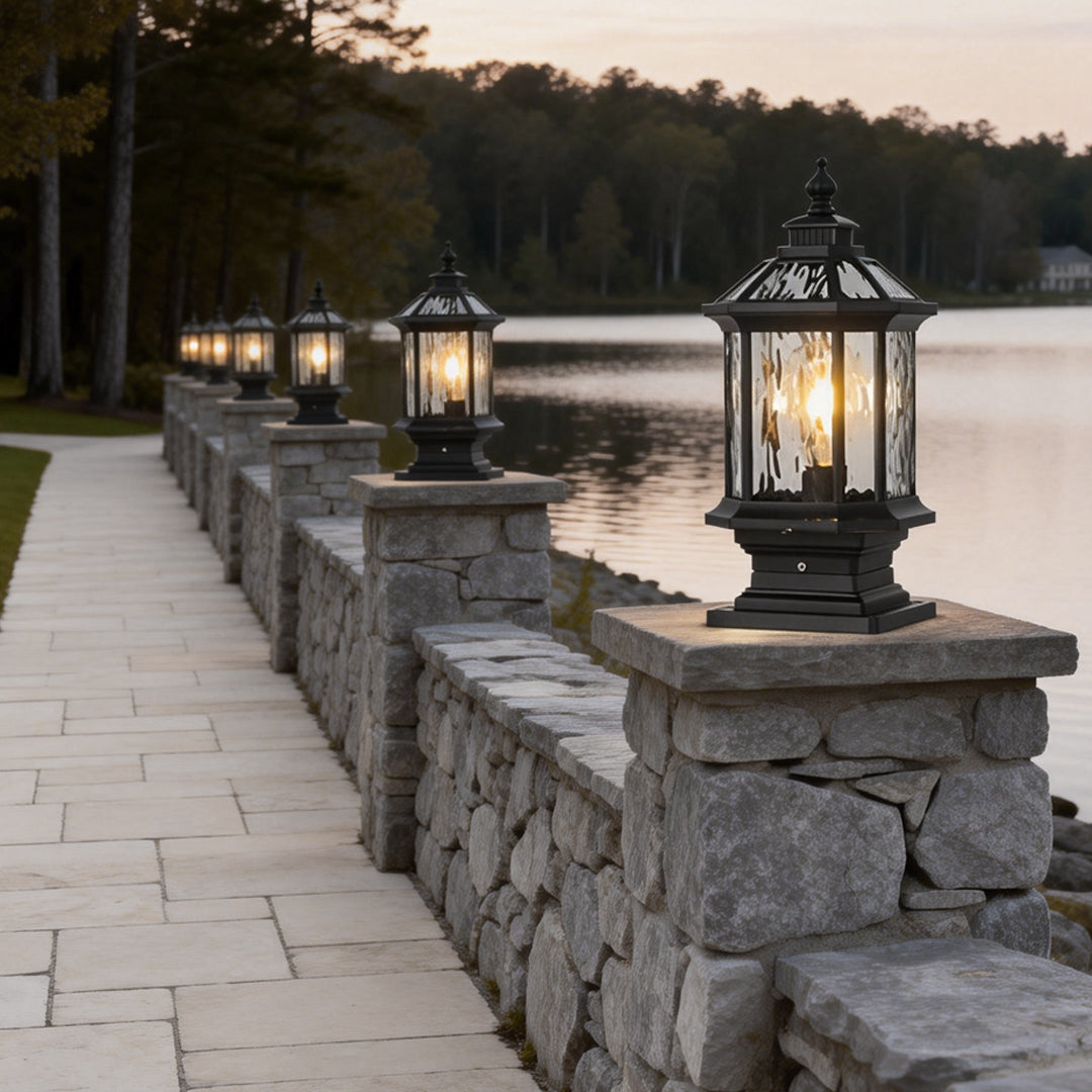 [Open-Box]Lantern Pillar Lights European-Style Vintage Outdoor Pier Mount Light