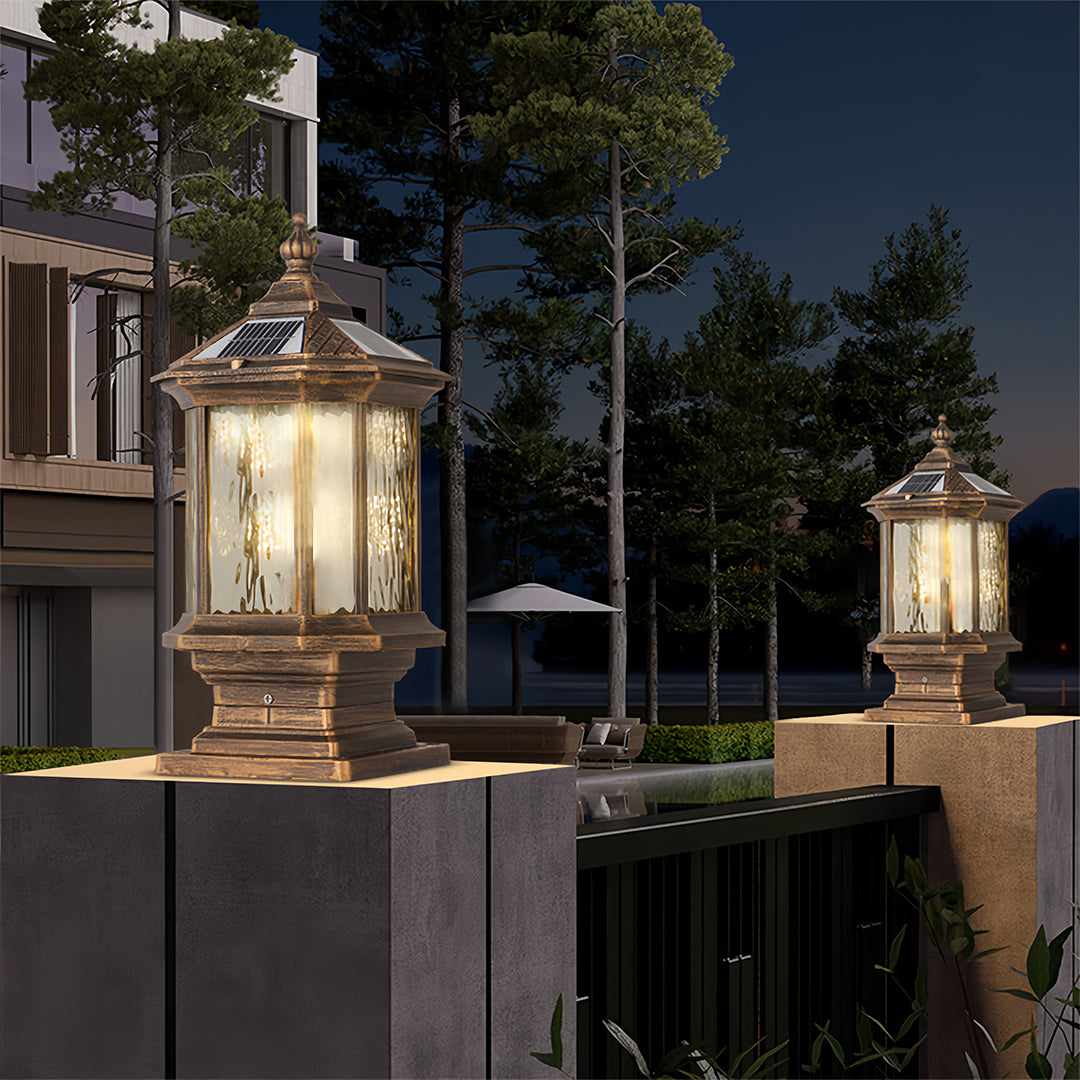 [Open-Box]Lantern Pillar Lights European-Style Vintage Outdoor Pier Mount Light