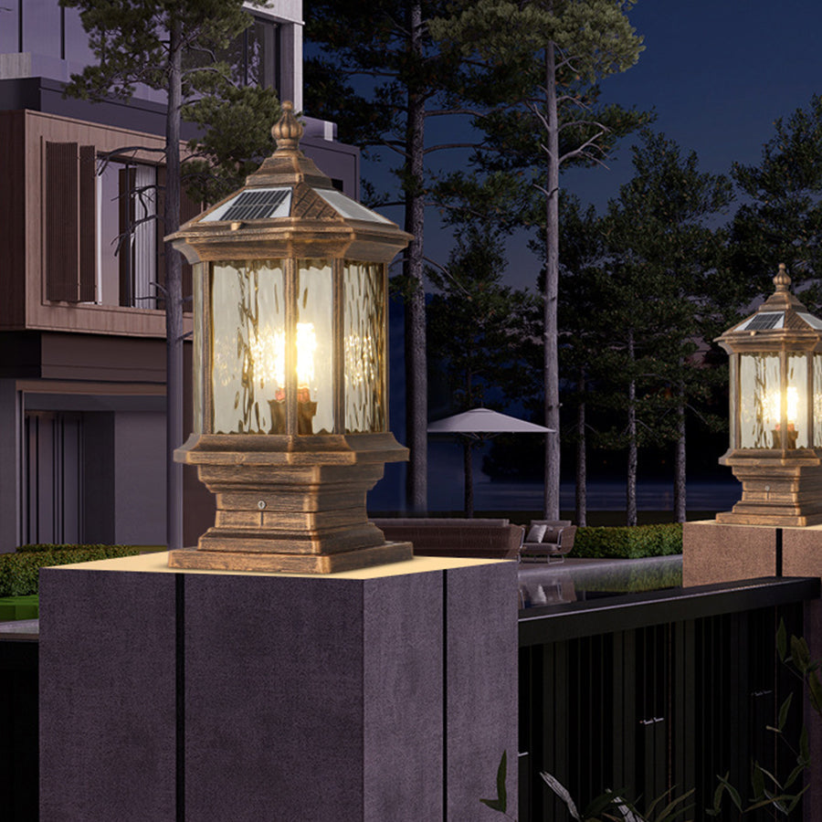 [Open-Box]Lantern Pillar Lights European-Style Vintage Outdoor Pier Mount Light