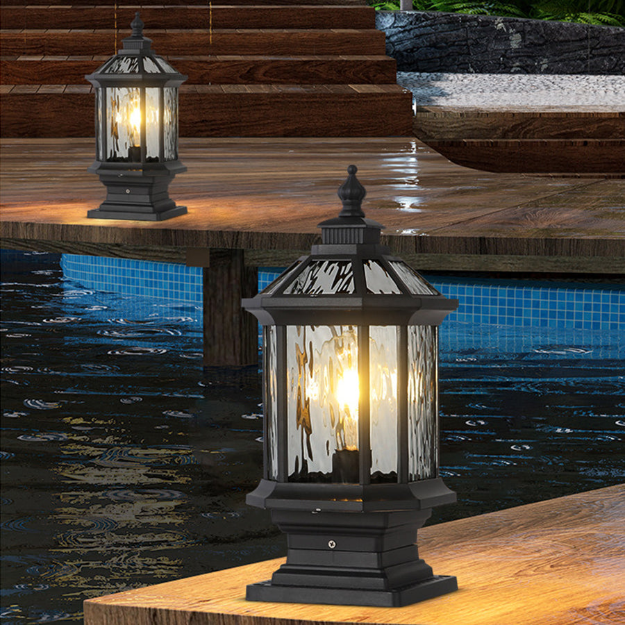[Open-Box]Lantern Pillar Lights European-Style Vintage Outdoor Pier Mount Light
