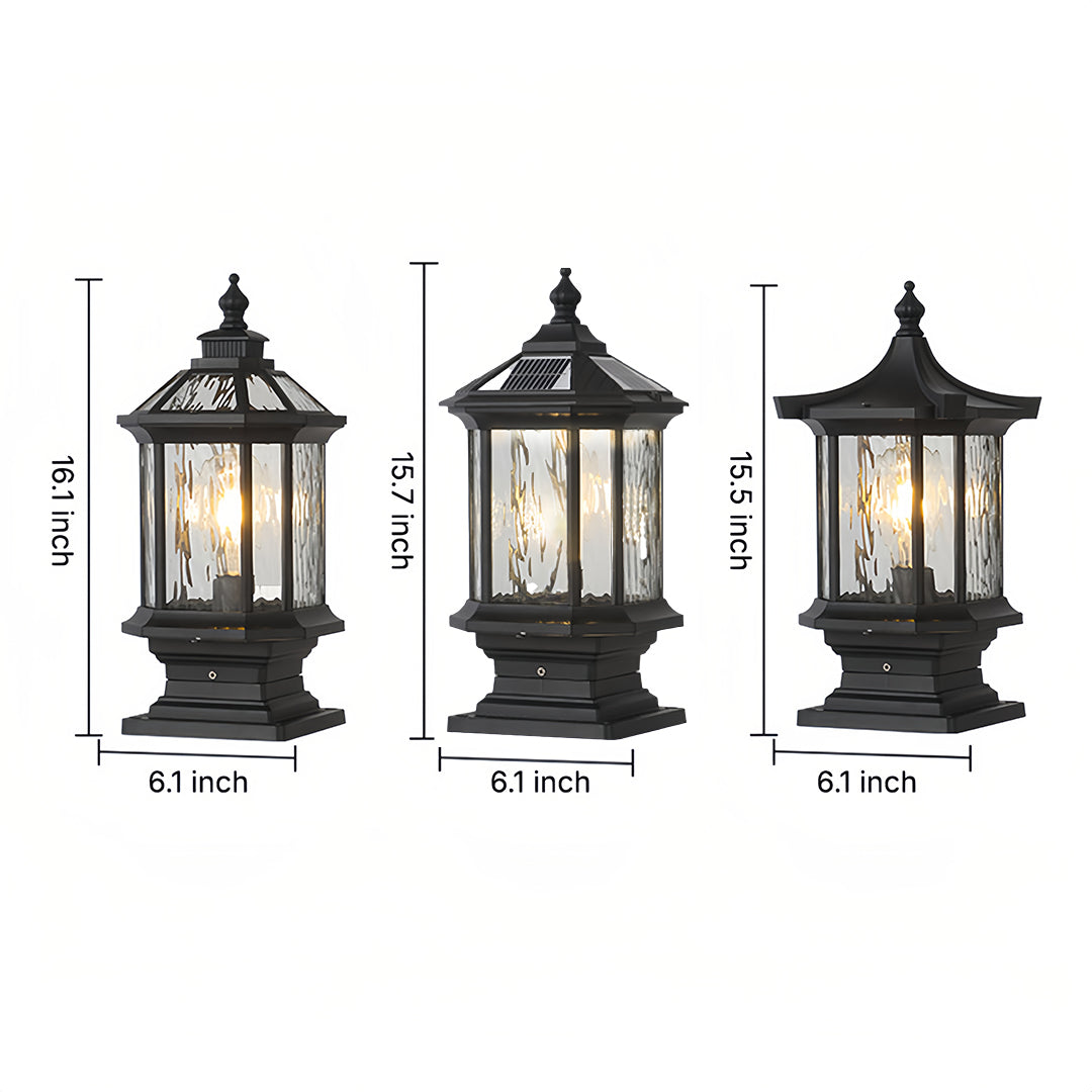 [Open-Box]Lantern Pillar Lights European-Style Vintage Outdoor Pier Mount Light