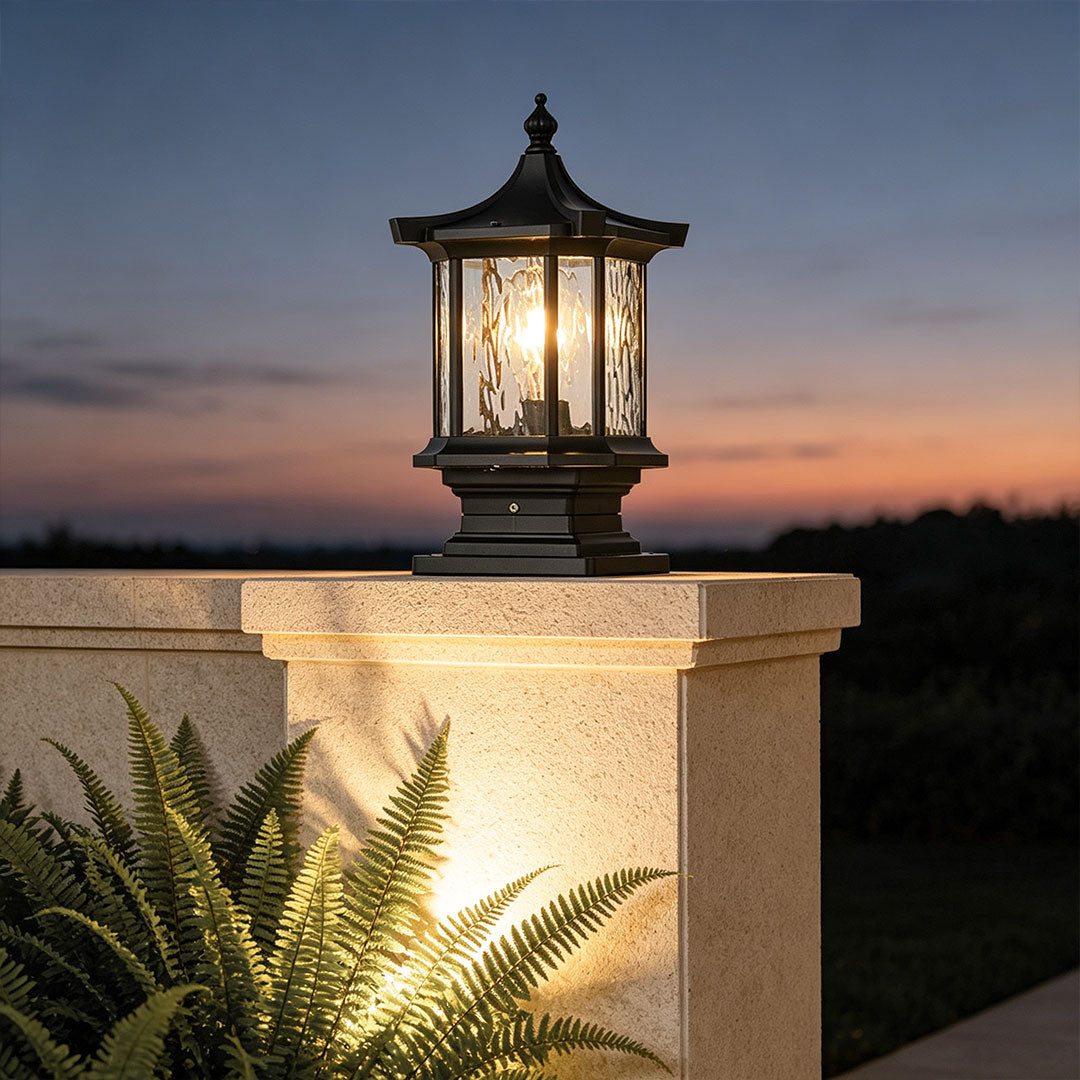 [Open-Box]Lantern Pillar Lights European-Style Vintage Outdoor Pier Mount Light