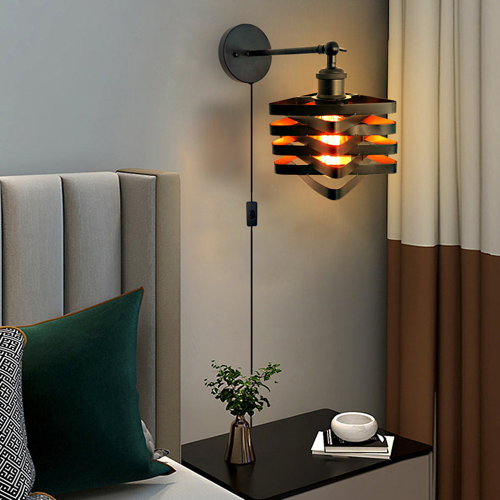 Wall Mount Lights with Plug Adjustable Angle Industrial Lamp
