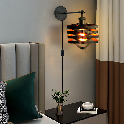 Wall Mount Lights with Plug Adjustable Angle Industrial Lamp