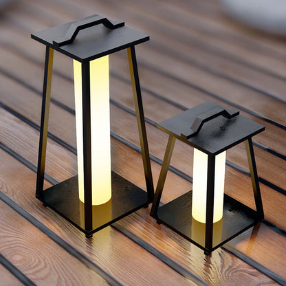 Waterproof Tapered Wrought Iron Outdoor Lanterns Japanese-Style LED Landscape Lights