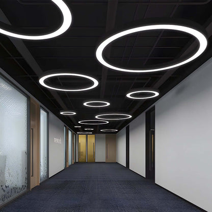 [Open-Box]LED Pendant Ring Ceiling Light Modern Metal Acrylic Light