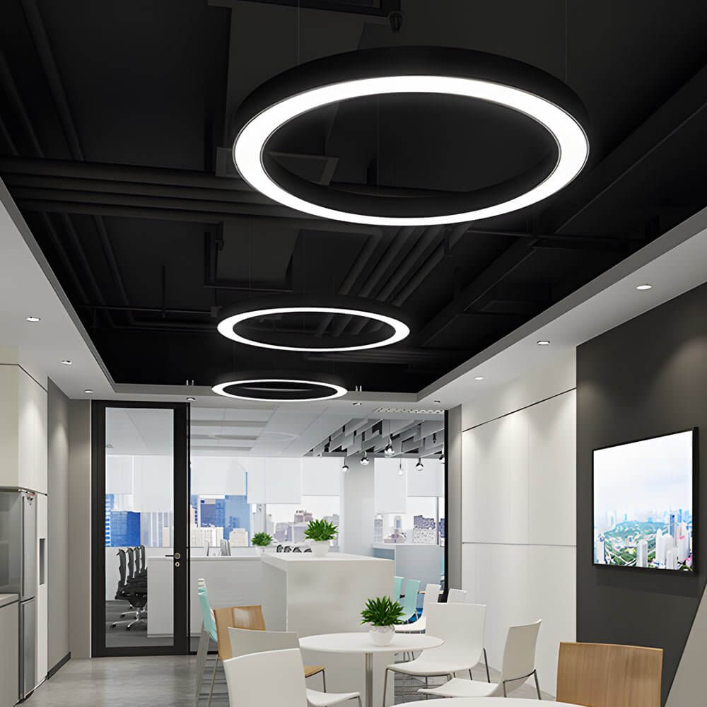 [Open-Box]LED Pendant Ring Ceiling Light Modern Metal Acrylic Light