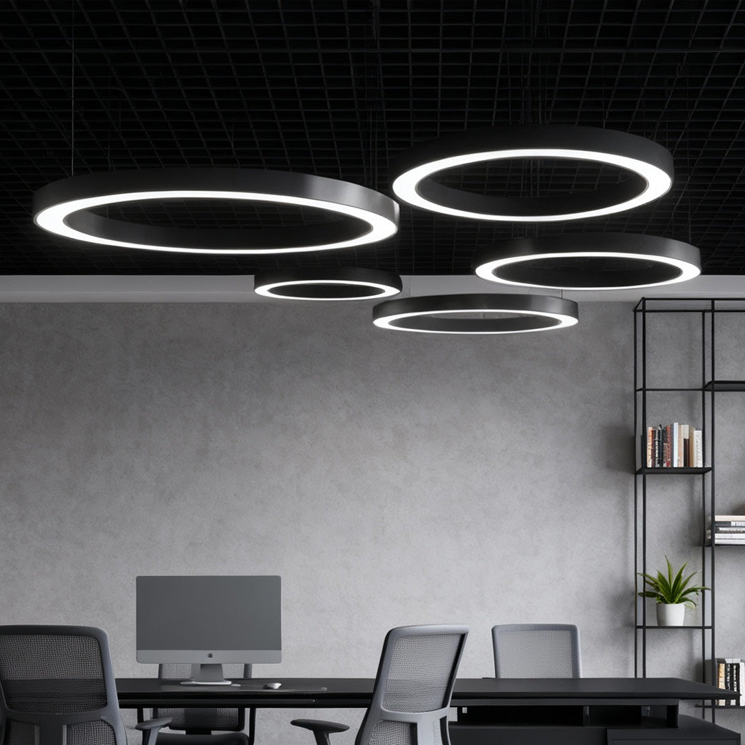 [Open-Box]LED Pendant Ring Ceiling Light Modern Metal Acrylic Light