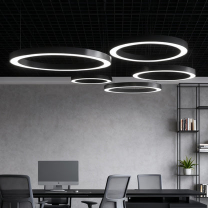 [Open-Box]LED Pendant Ring Ceiling Light Modern Metal Acrylic Light