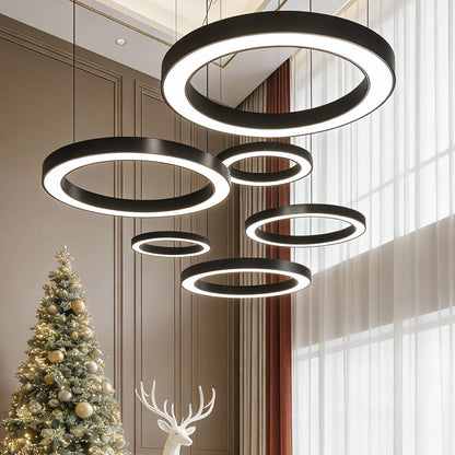 [Open-Box]LED Pendant Ring Ceiling Light Modern Metal Acrylic Light