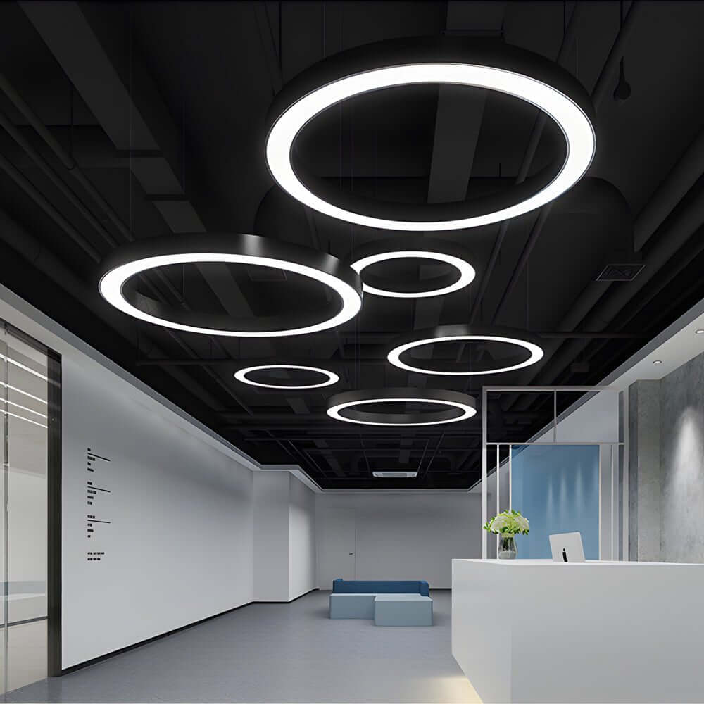 [Open-Box]LED Pendant Ring Ceiling Light Modern Metal Acrylic Light
