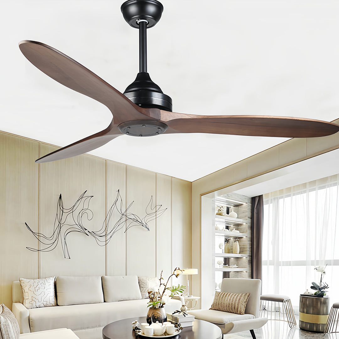 Wooden Ceiling Fan with Light Quiet Dc Motor Flush Mount Fandelier