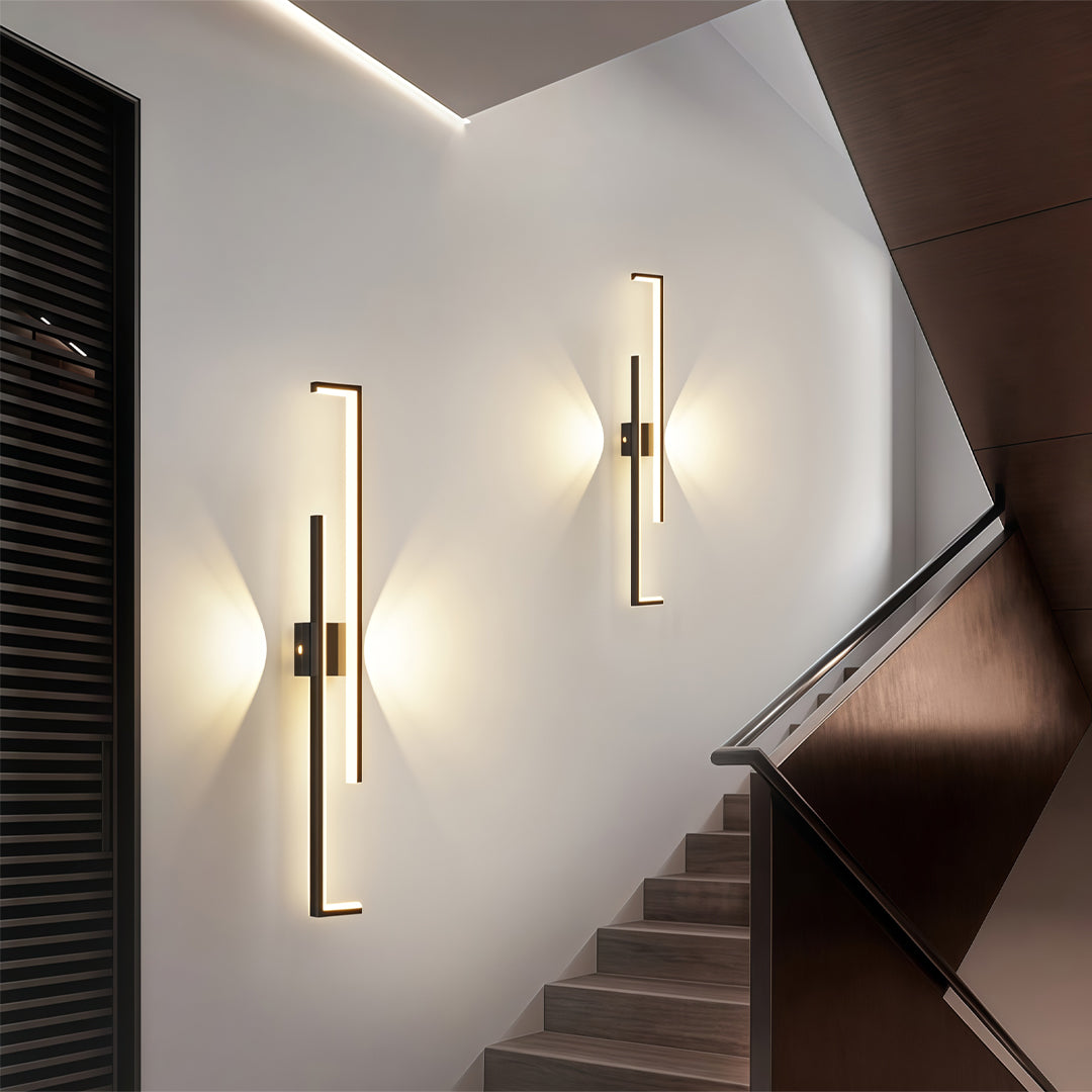 Wall Art LED Lights Minimalist Long Bar Iron Lamp
