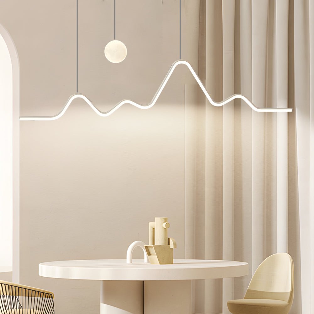 Waves Mountain Moon 3 Step Dimming Modern Dining Room Light with LED Strip