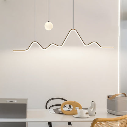 Waves Mountain Moon 3 Step Dimming Modern Dining Room Light with LED Strip