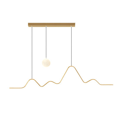 Waves Mountain Moon 3 Step Dimming Modern Dining Room Light with LED Strip