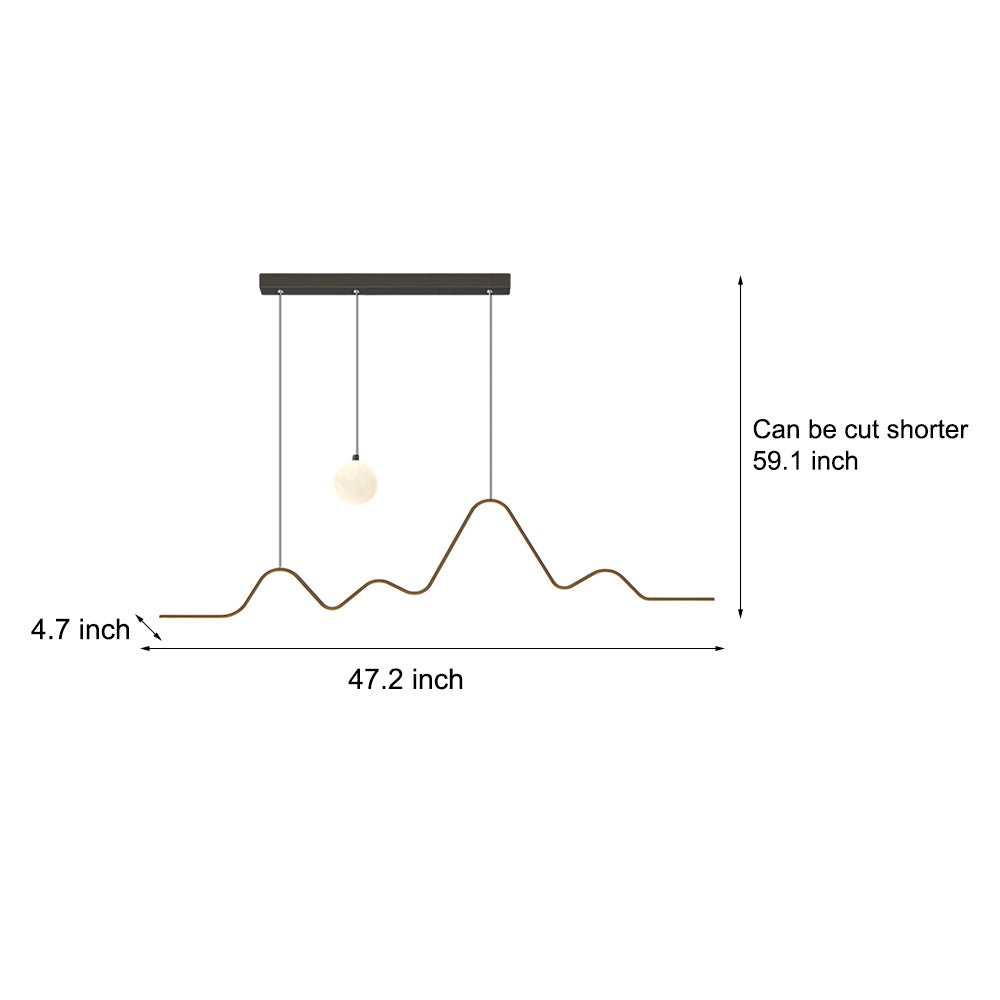 Waves Mountain Moon 3 Step Dimming Modern Dining Room Light with LED Strip