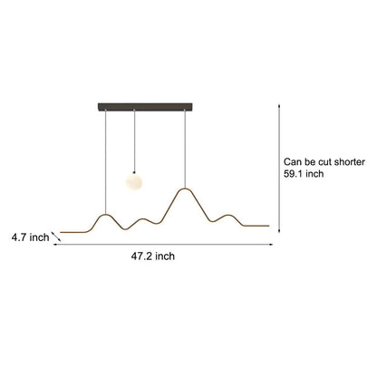 Waves Mountain Moon 3 Step Dimming Modern Dining Room Light with LED Strip
