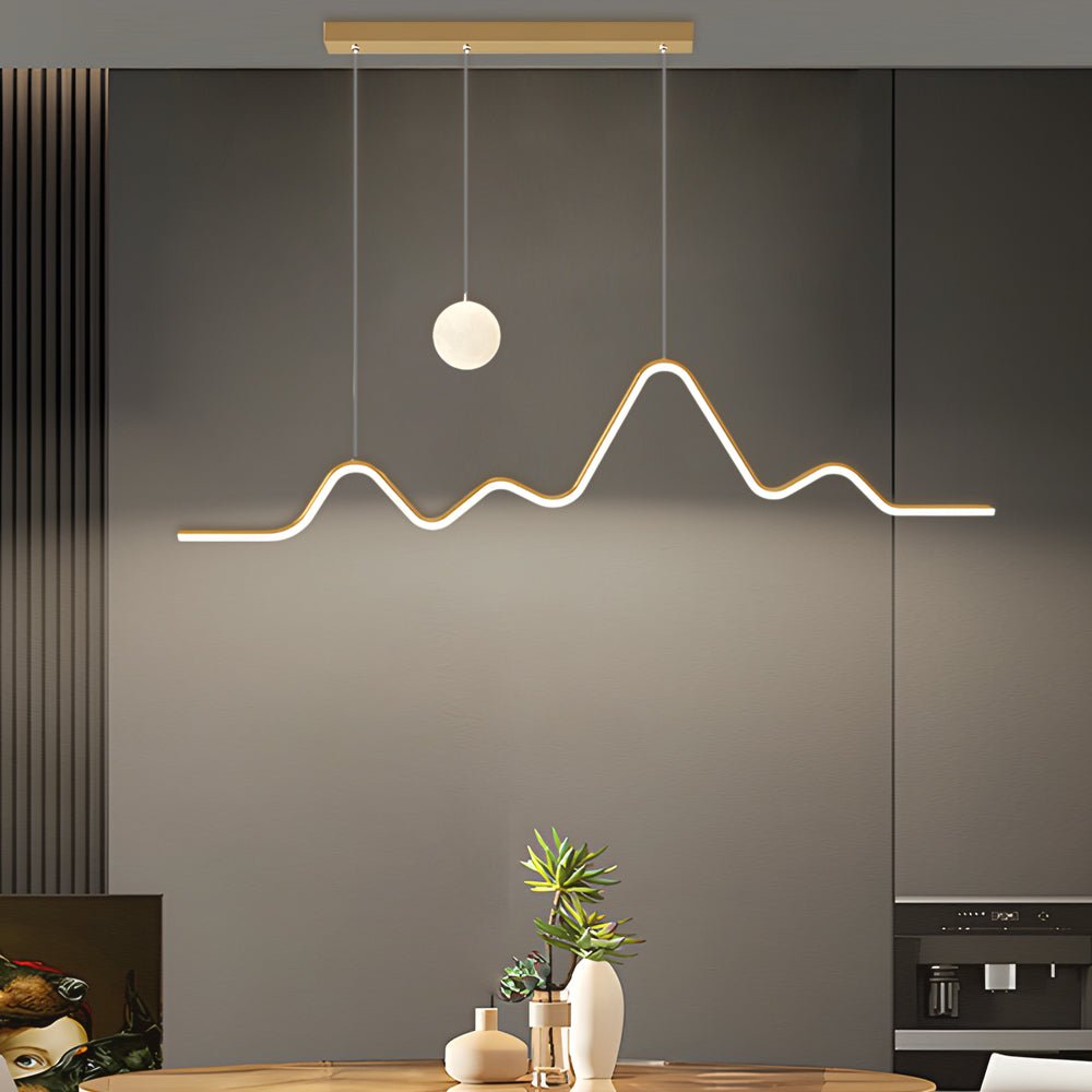 Waves Mountain Moon 3 Step Dimming Modern Dining Room Light with LED Strip