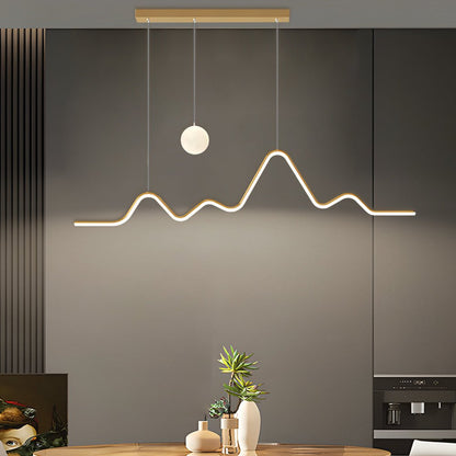 Waves Mountain Moon 3 Step Dimming Modern Dining Room Light with LED Strip