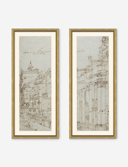 Canaletto Drawing Prints (Set of 2)