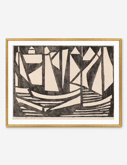 Japanese Woodcuts - Boats Print