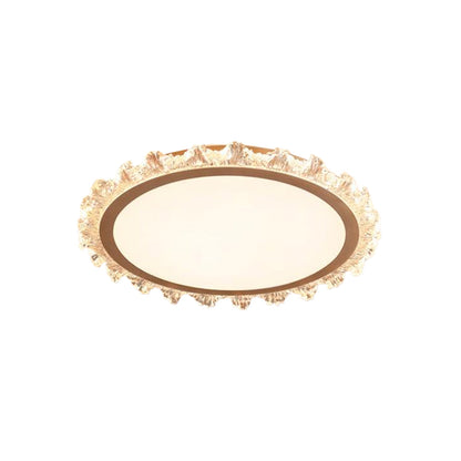 White Round LED Ceiling Light French Full Spectrum Ultra-Thin Flush Mount Light