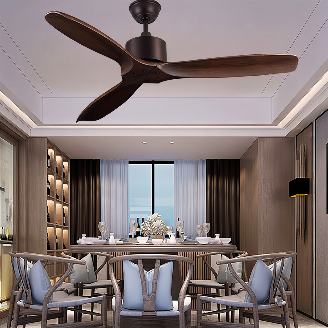 Wood Ceiling Fans with Light Modern 3-Blade Fandelier Ceiling Fans