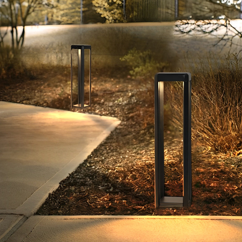 [Open-Box]Metal Solar Pathway Lights Modern Black Aluminum Light