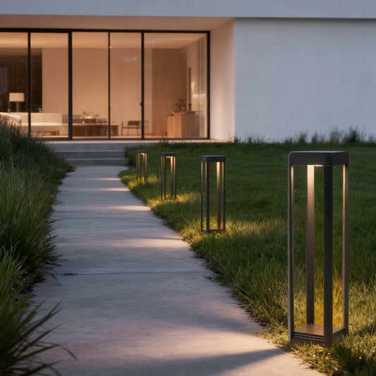 [Open-Box]Metal Solar Pathway Lights Modern Black Aluminum Light