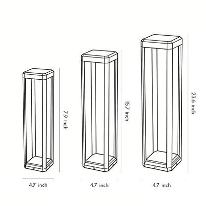 [Open-Box]Metal Solar Pathway Lights Modern Black Aluminum Light