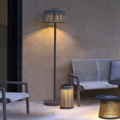 Waterproof Floor Lamp Mid Century Modern Woven Lampshade