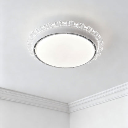 White Ceiling Fan with Light Minimalist Bladeless Fan Lamp