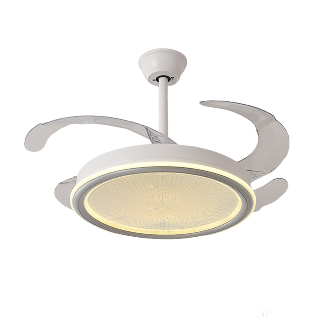 White Ceiling Fans With Light Nordic Transparent Blade Fan Light Fixture