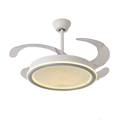White Ceiling Fans With Light Nordic Transparent Blade Fan Light Fixture