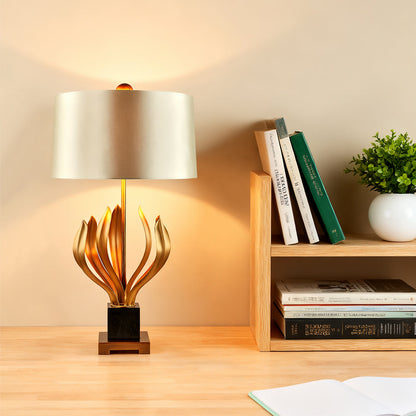 Vintage Metal Table Lamps Creative Fabric Shade Nightstand Lamp