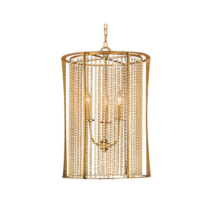 Wood Beaded Chandelier Handcrafted elegant stylish Gold Ceiling Light