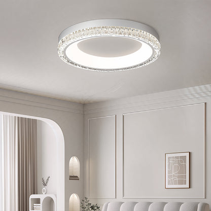 White Flush Mount Ceiling Light Italian Round  Minimalist Lamp