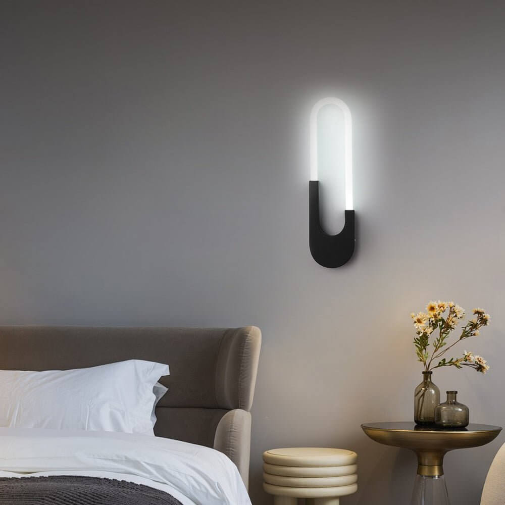 [Open-Box]Modern Indoor Oval LED Wall Sconces - 16'' H, Black