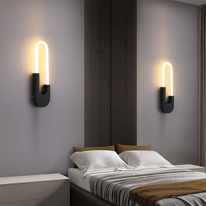 [Open-Box]Modern Indoor Oval LED Wall Sconces - 16'' H, Black