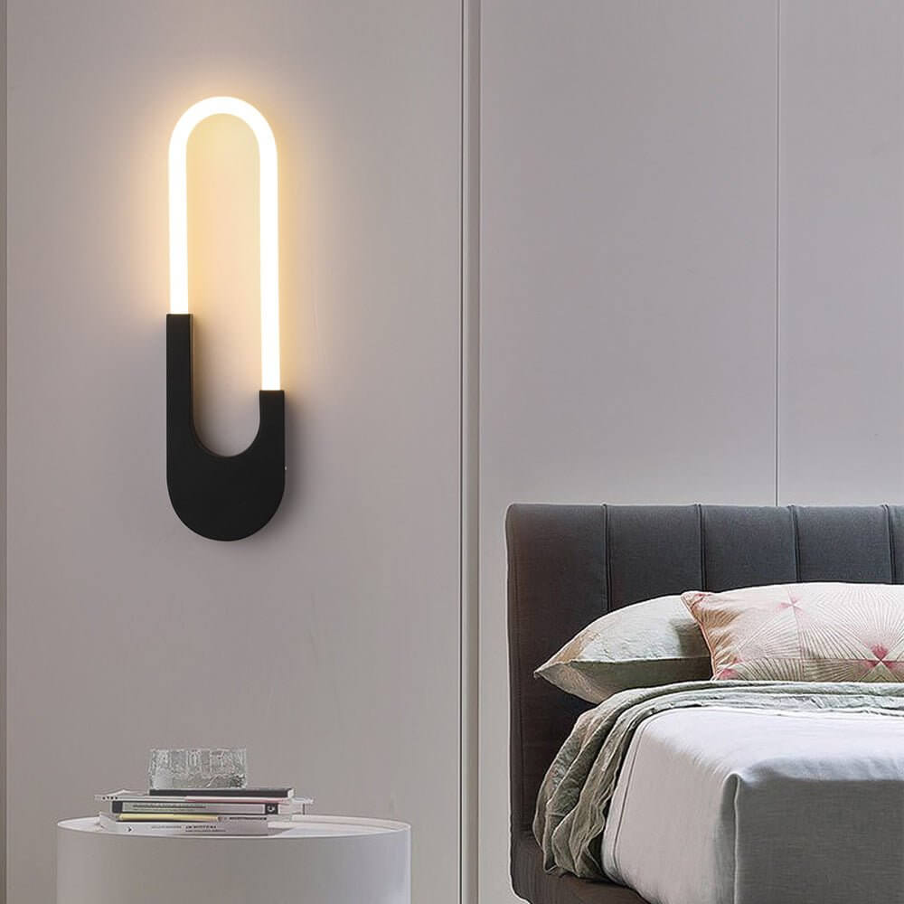 [Open-Box]Modern Indoor Oval LED Wall Sconces - 16'' H, Black