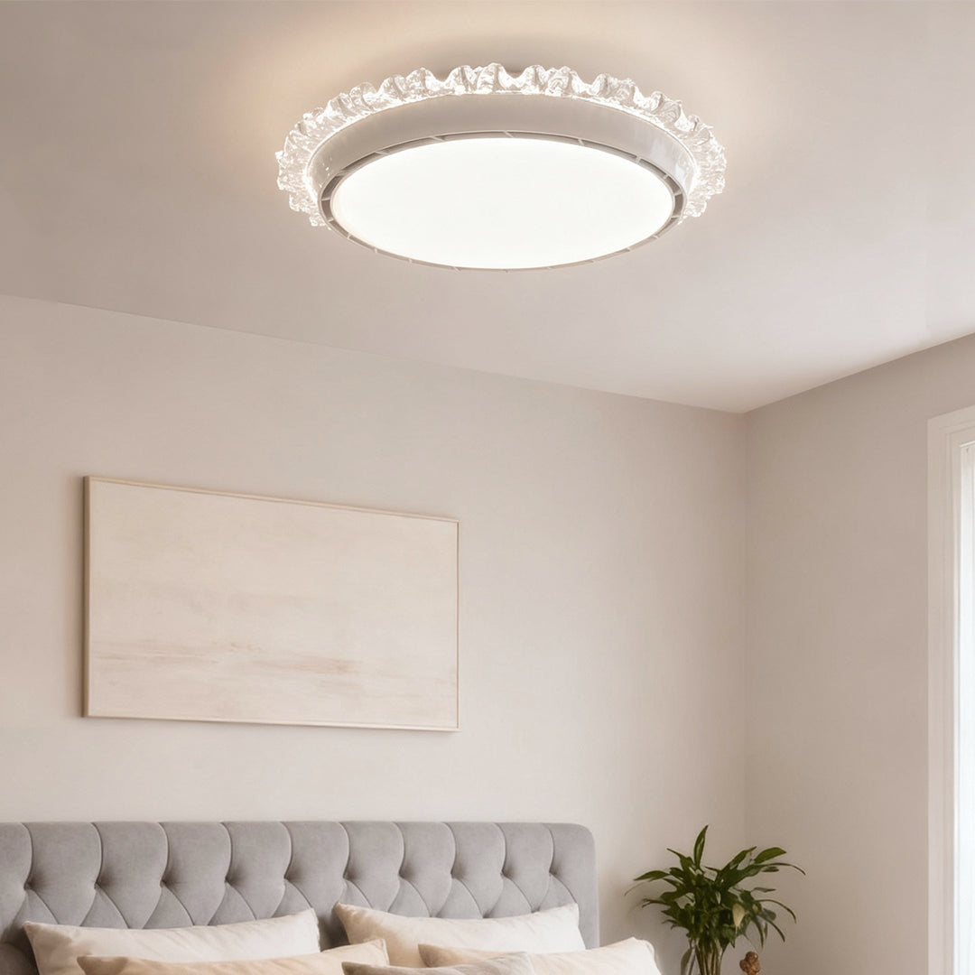 White Ceiling Fan with Light Minimalist Bladeless Fan Lamp