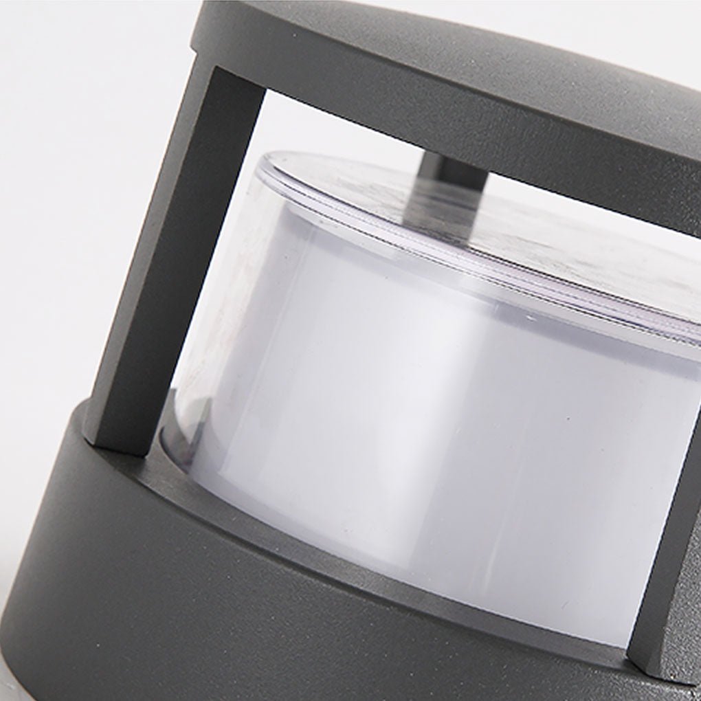 [Open-Box]Modern Round Outdoor Post Light Double-Layered Lampshade Light