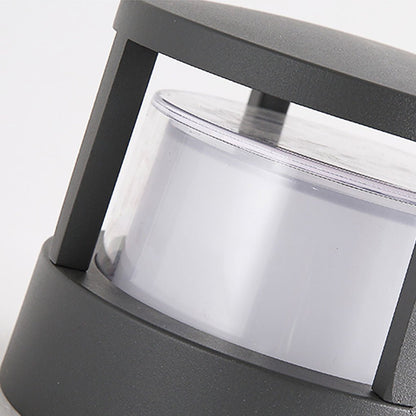 [Open-Box]Modern Round Outdoor Post Light Double-Layered Lampshade Light