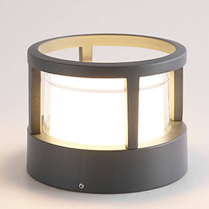 [Open-Box]Modern Round Outdoor Post Light Double-Layered Lampshade Light