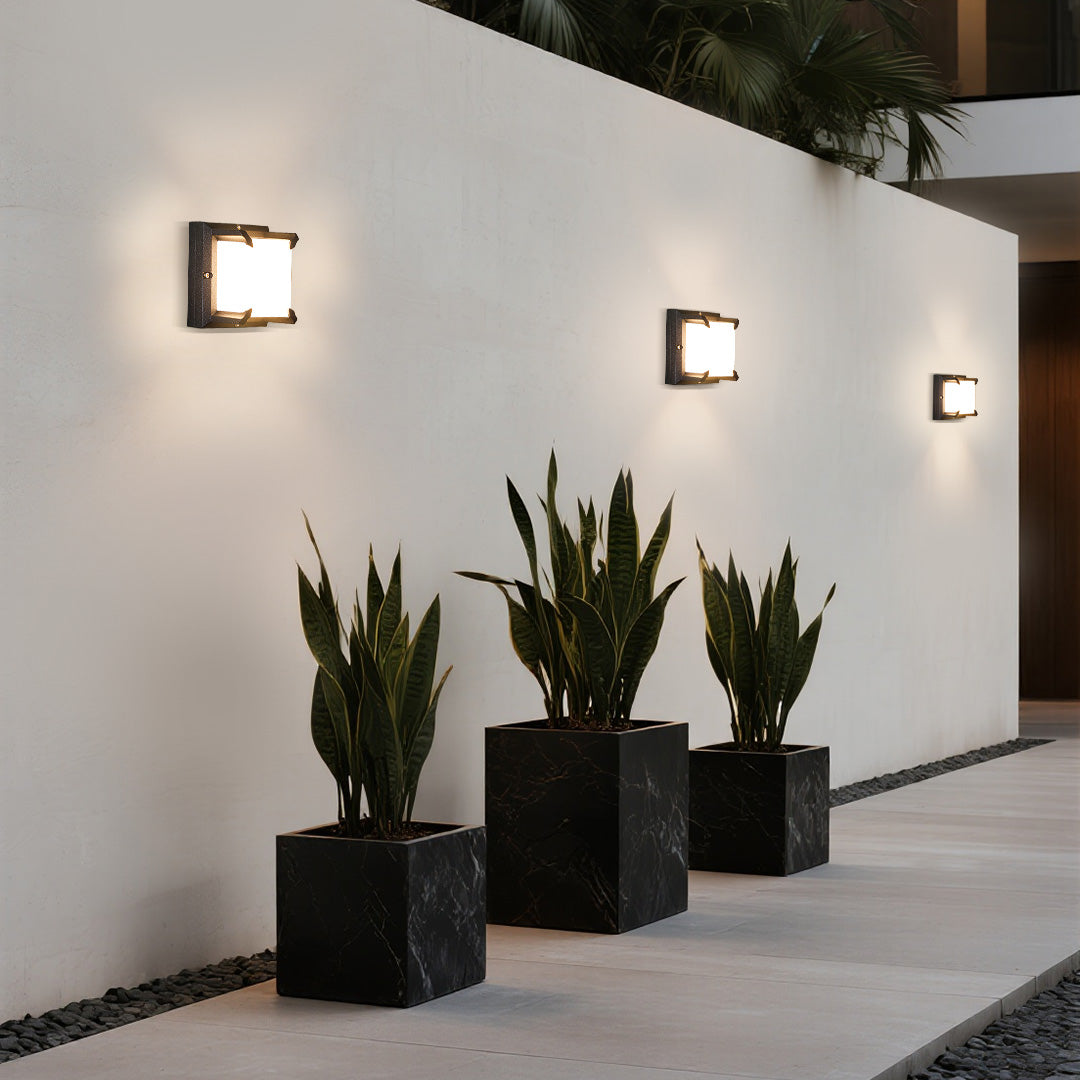 Waterproof Die-cast Aluminum Black Outdoor Wall Light Modern simple Style