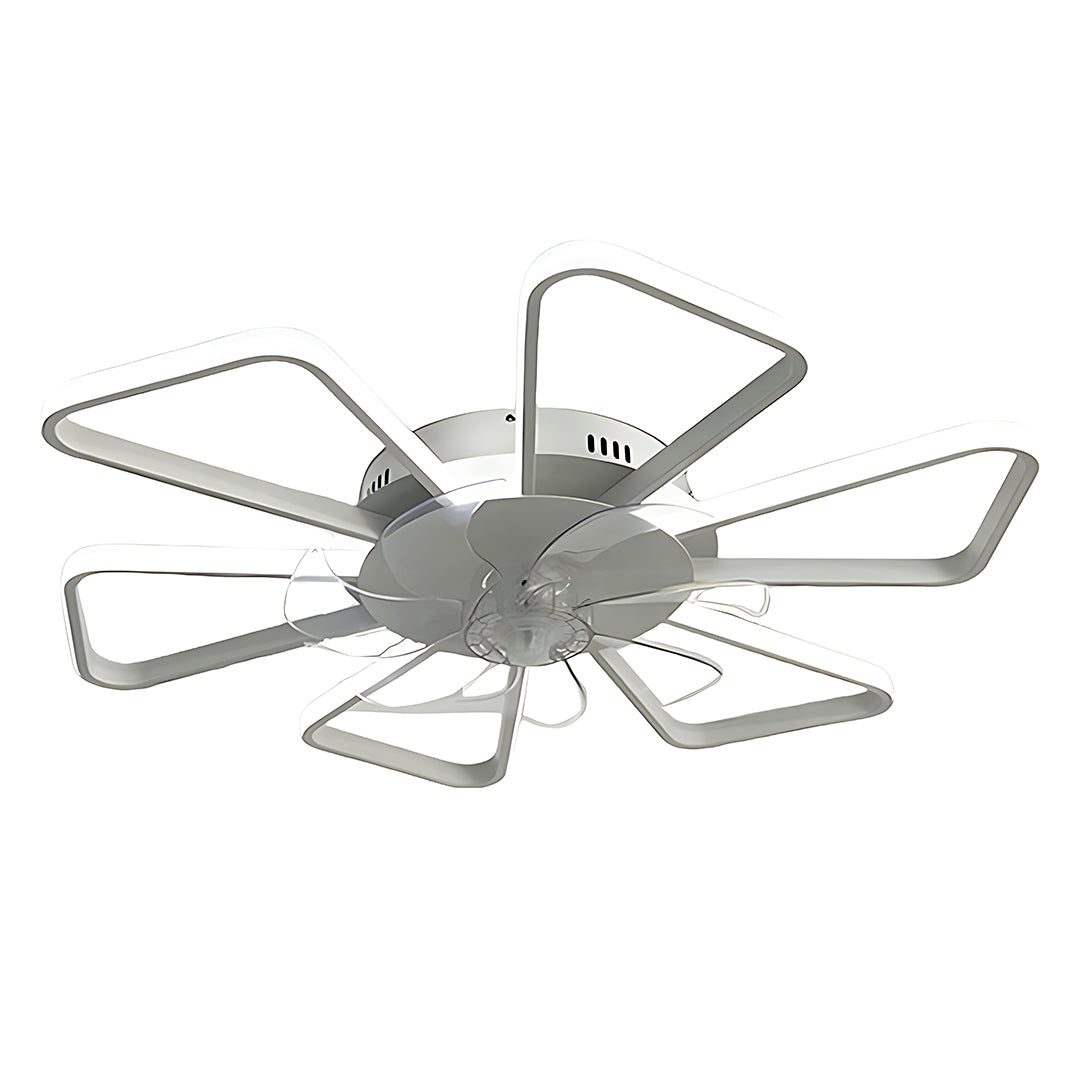 White Ceiling Fan With Light and Remote Modern Dimmable Ceiling Fan
